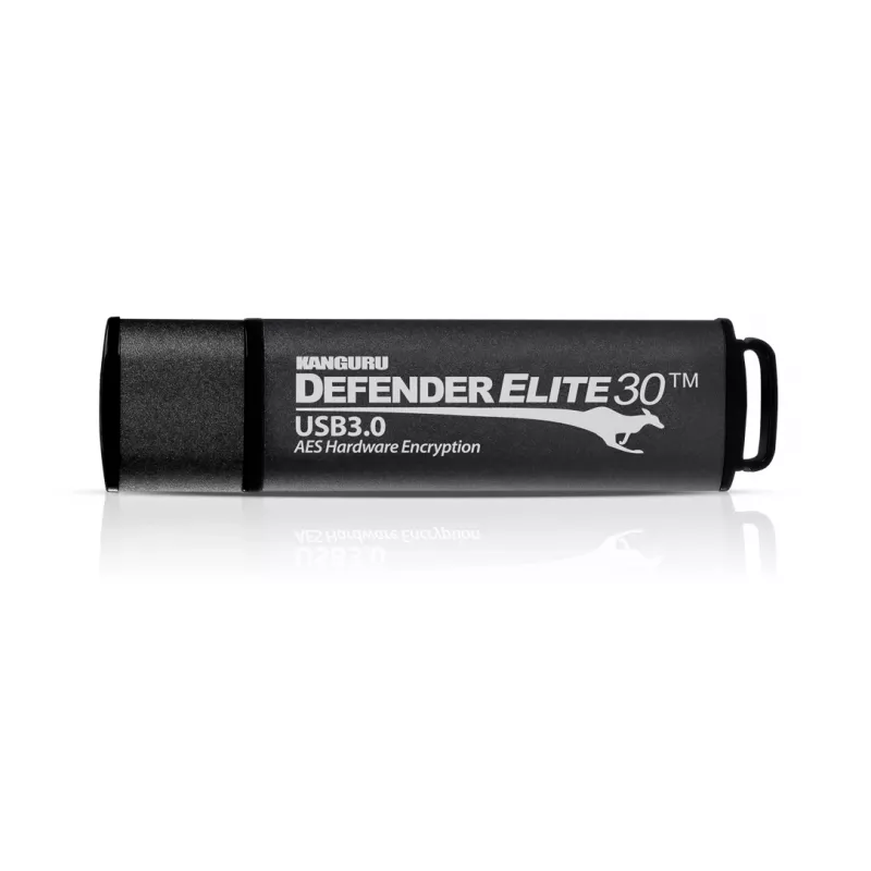 Kanguru Defender Elite30 KDFE30-64G pen USB encriptada, 64 GB, USB 3.2 Gen 1 (USB 3.0), 140 MB/s, FIPS 197, preta