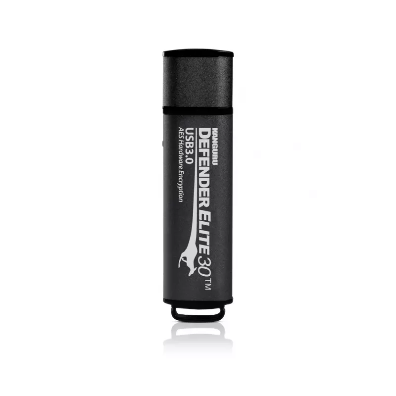 Kanguru Defender Elite30 KDFE30-64G pen USB encriptada, 64 GB, USB 3.2 Gen 1 (USB 3.0), 140 MB/s, FIPS 197, preta