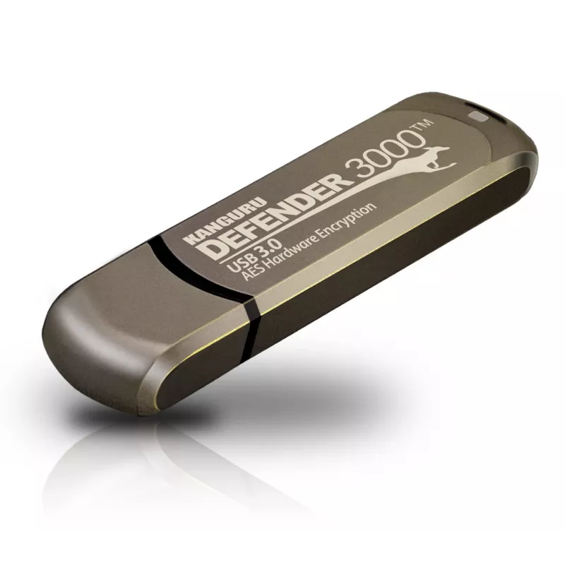 Kanguru Defender 3000 KDF3000-32G pen USB encriptada, 32 GB, USB 3.2 Gen 1 (USB 3.0), FIPS 140-2 Level 3, em conformidade com TAA
