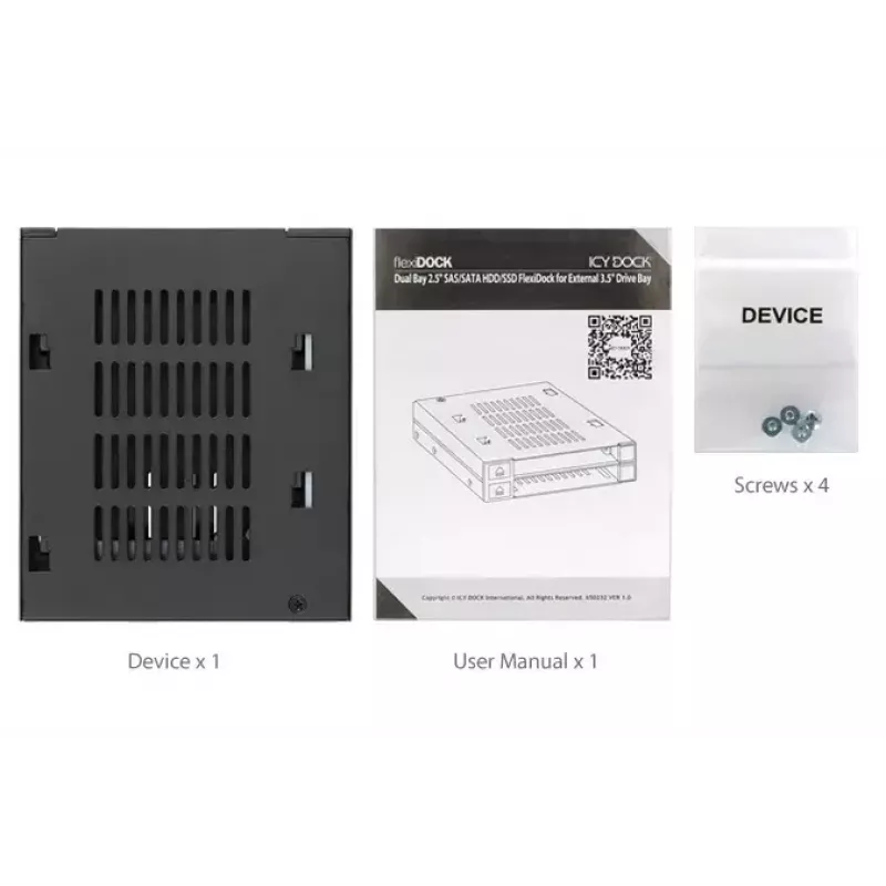 ICY DOCK flexiDOCK MB522SP-B - Caixa para unidades de armazenamento - 2.5 (6,4 cm) - Preto (MB522SP-B)