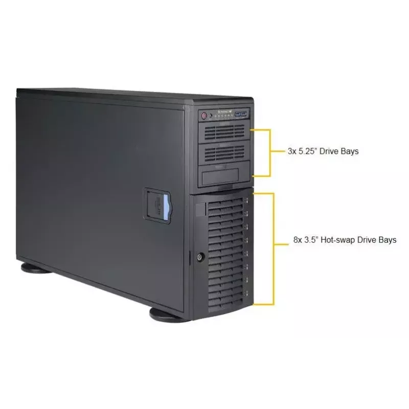 Caixa de computador Supermicro SuperWorkstation 7049A-T Rack 4U Preto