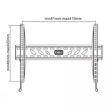 InLine Suporte de parede para TFT / LED / Plasma 81–140 cm, 32 polegadas–55 polegadas, máx. 50 kg