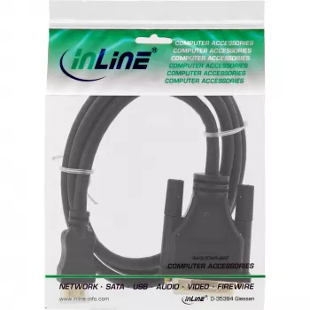 InLine Cabo Mini-HDMI para DVI, ficha HDMI C para ficha DVI 18+1, banhado a ouro, 2m