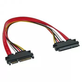 InLine Cabo de dados e alimentação SATA SATA 6Gb/s macho / fêmea 0.50m