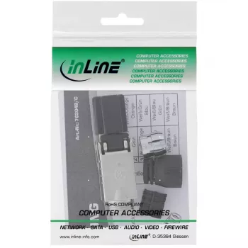 Ficha RJ45 InLine Cat.8.1 2000MHz, montagem em campo, blindada, com tampa de rosca