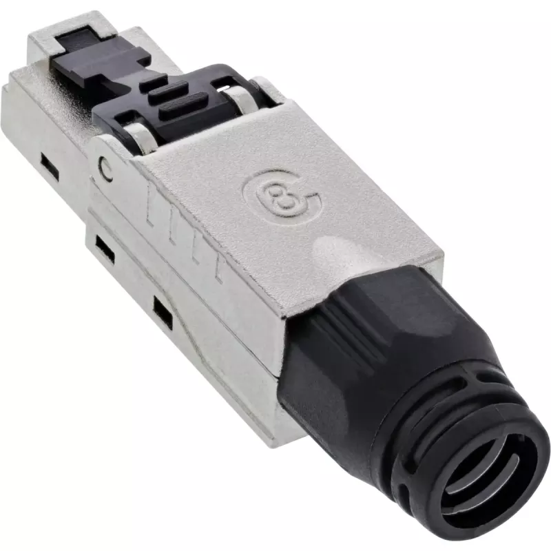 Ficha RJ45 InLine Cat.8.1 2000MHz, montagem em campo, blindada, com tampa de rosca