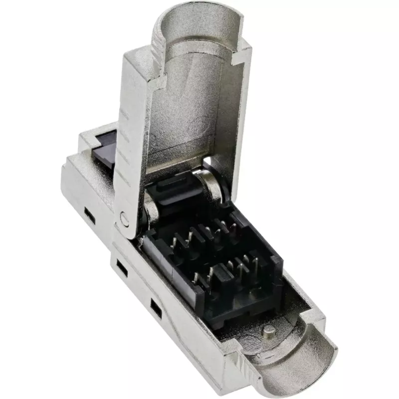 Ficha RJ45 InLine Cat.8.1 2000MHz, montagem em campo, blindada, com tampa de rosca