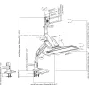 InLine suporte de mesa para workstation com lift, articulado, até 81cm (32 polegadas) / 9kg