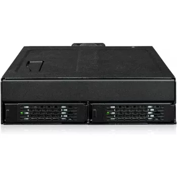 Caixa adaptadora U.2 para SlimSAS NVMe, icy dock ToughArmor MB105VP-B, PCIe 4.0, suporta 2x unidades de 2,5 polegadas, 1x baía de 5,25 polegadas