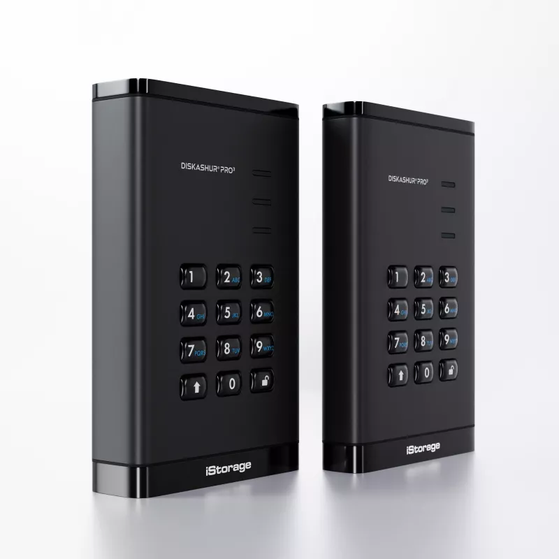 iStorage diskAshur PRO3 IS-DAP3-256-SSD-1000-F SSD portátil encriptado de 1 TB, USB 3.2 Gen 1 USB-C, AES-XTS de 256 bits, FIPS 197, conforme com TAA