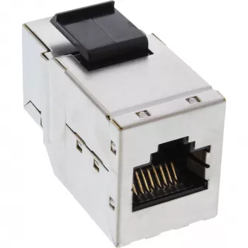 Módulo Keystone RJ45 InLine fêmea-para-fêmea SNAP-In Cat.6A STP