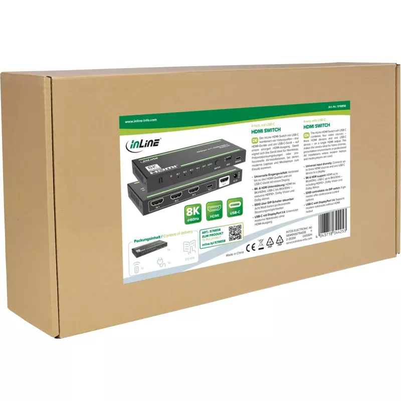 Switch de vídeo InLine 57885B HDMI