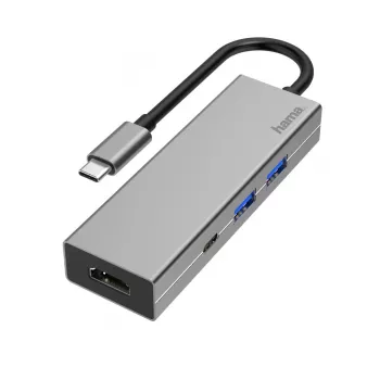 Hama 00200107 Dock/replicador de portas para portátil USB 3.2 Gen 1 (3.1 Gen 1) Type-C antracite, cinzento