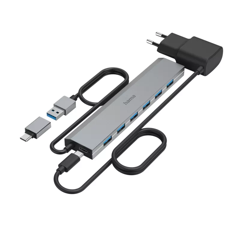 Hama 00200137 Hub de interfaces USB 3.2 Gen 1 (3.1 Gen 1) Type-A + Type-C 5000 Mbit/s antracite