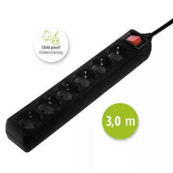Hama 137265 Régua de tomadas 3 m 6 saídas AC interior preto