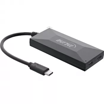 InLine Hub USB 3.2 Gen.1, USB-C para 2 portas USB-C e 3 portas USB-A, sem fonte de alimentação