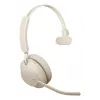 Jabra Evolve2 65 UC Mono 26599-889-898 auscultadores com microfone, supra-auriculares, convertíveis, USB-C, bege