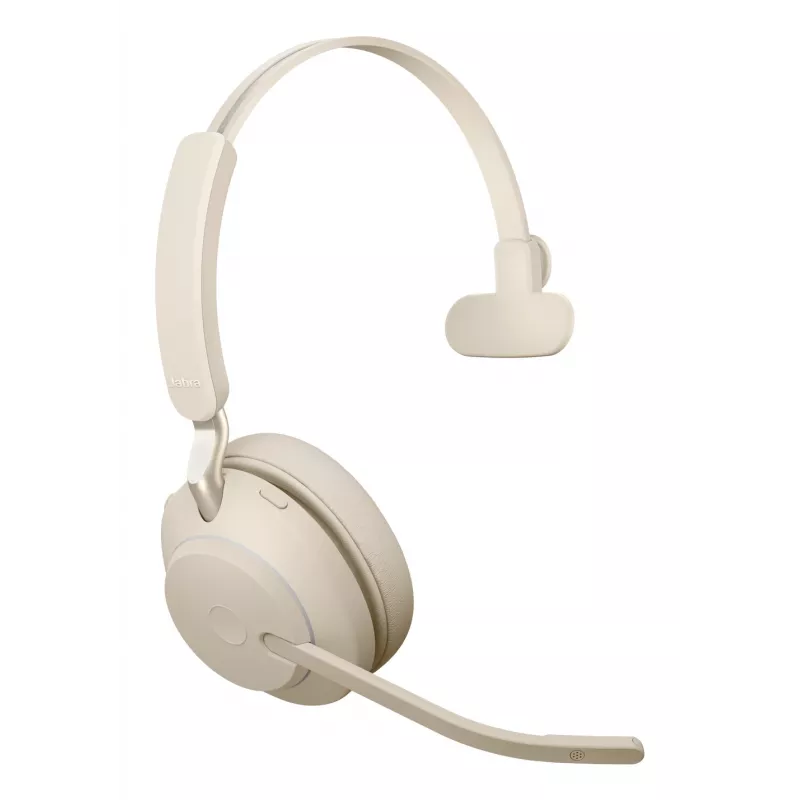 Jabra Evolve2 65 UC Mono 26599-889-898 auscultadores com microfone, supra-auriculares, convertíveis, USB-C, bege
