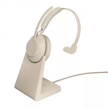 Jabra Evolve2 65 USB-C UC Carregador-Suporte Mono - Beige, Sem fios, Escritório/Callcenter, 20 - 20000 Hz, 99,2 g, Headset, Beige