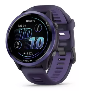 Smartwatch GARMIN Forerunner 570 47 mm — 1.4 polegadas AMOLED 454×454, Ecrã tátil, Wi‑Fi, GPS, 8 GB, Violeta, 50 g