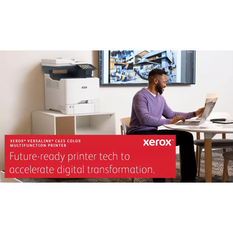 Xerox VersaLink C625 A4 50ppm cópia/impressão/digitalização/fax frente e verso PS3 PCL5e/6 2 bandejas de papel 650 folhas