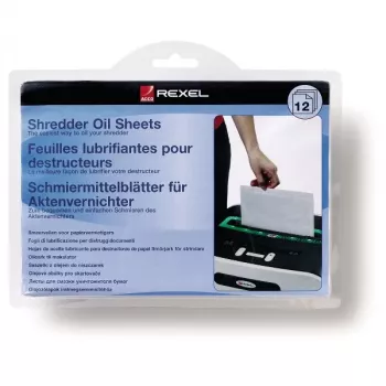 Folhas de óleo para destruidora Rexel (pack de 12)