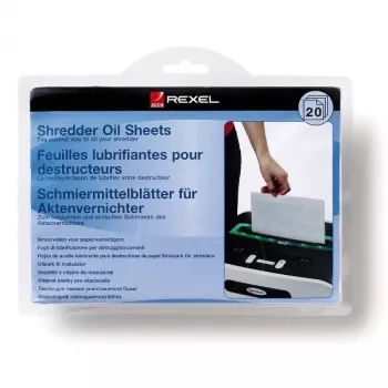 Folhas de óleo para destruidora Rexel (pack de 20)