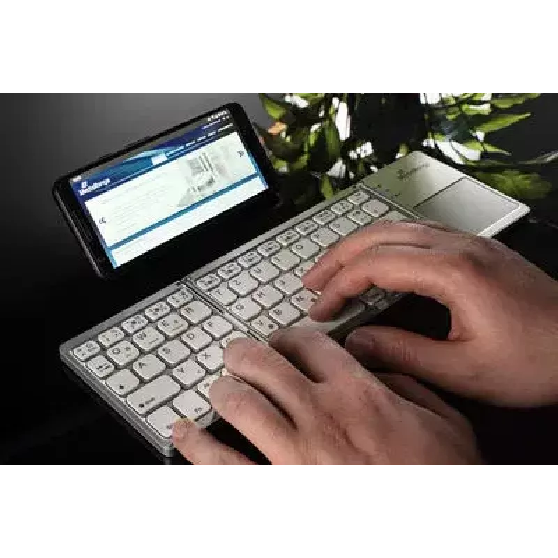 Teclado MediaRange MROS133 Office Bluetooth QWERTZ alemão suíço prateado