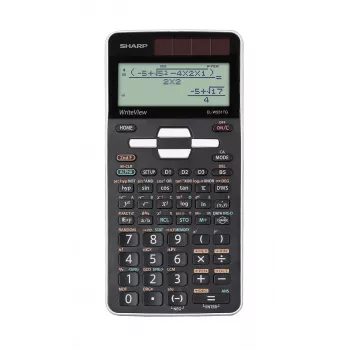 Calculadora Sharp SH-ELW531TG com bolsa ecrã preto, branco