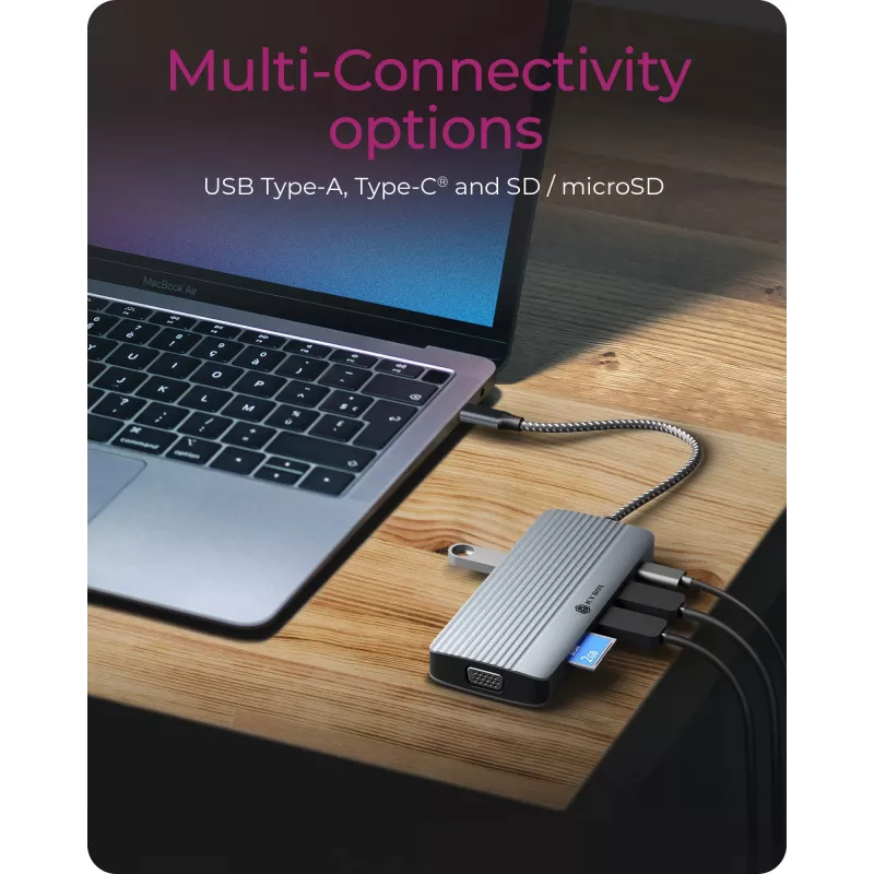 Docking station ICY BOX IB-DK4040a-CPD — 10-em-1 USB-C, HDMI 4K60Hz, VGA, 3×USB-A, Gigabit-LAN, PD 100W, SD/MicroSD, alumínio