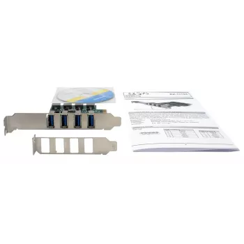 Placa PCIe EXSYS 4 portas USB 3.2 Gen 1 com Self-Power 3A Renesas
