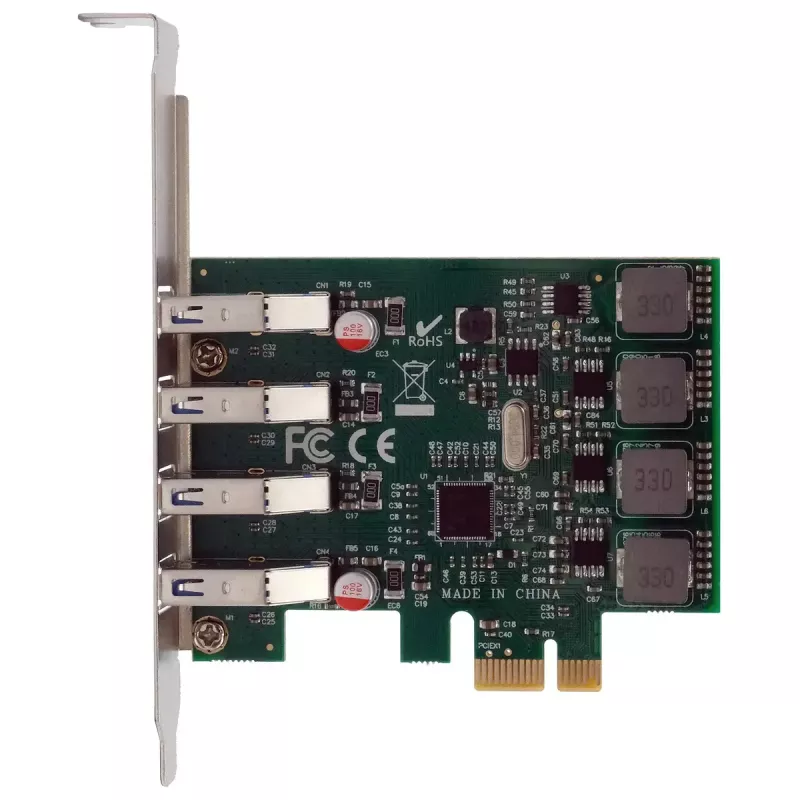 Placa PCIe EXSYS 4 portas USB 3.2 Gen 1 com Self-Power 3A Renesas