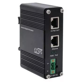 Injetor PoE++ Gigabit EXSYS 60W -40 °C a +80 °C
