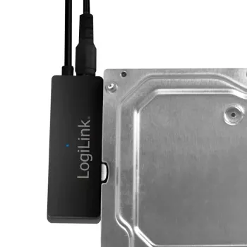 Adaptador LogiLink USB 3.0 para SATA com OTB - controlador de armazenamento com indicador de dados, indicador de rede, botão OneTouchEasy (OTB) - SATA 3Gb/s - 3 Gbit/s - USB