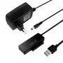 Adaptador LogiLink USB 3.0 para SATA com OTB - controlador de armazenamento com indicador de dados, indicador de rede, botão OneTouchEasy (OTB) - SATA 3Gb/s - 3 Gbit/s - USB