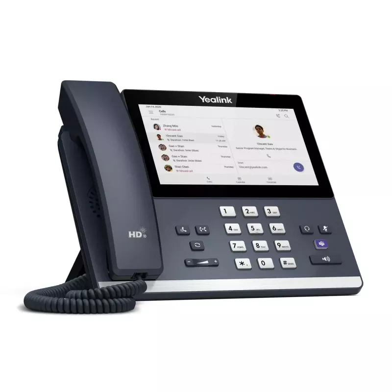 Telefone IP Yealink MP56 Microsoft Teams Edition — ecrã tátil capacitivo de 7 polegadas, Android, Gigabit Ethernet, PoE, Bluetooth, auscultador com fios