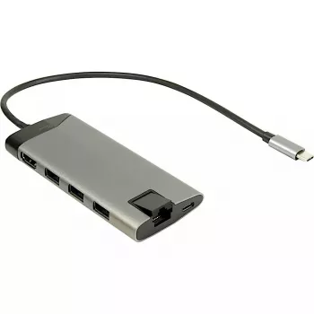 Inter-Tech GDC-802 USB 3.2 Gen 1 Type-C cinzento 100W Power Delivery