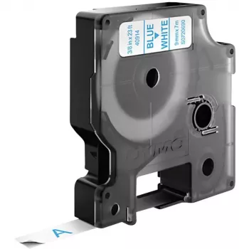 Fitas de etiquetagem DYMO Authentic D1 | Impressão azul em fita branca | 9 mm x 7 m | Etiquetas autoadesivas para impressoras de etiquetas LabelManager | Fabricado na Europa