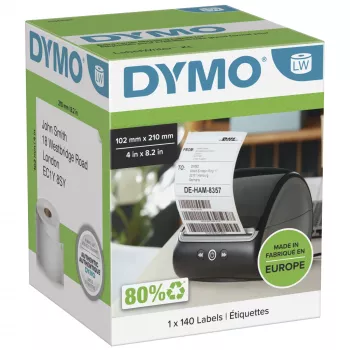 Etiqueta de impressora DYMO 2166659 branca universal retangular 10,2x21 cm