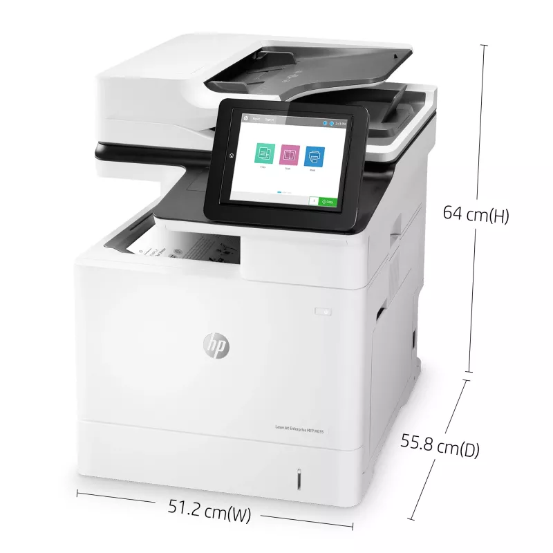 HP LaserJet Enterprise MFP M635h, Laser, Impressão mono, 1200 x 1200 DPI, Cópia mono, A4, Preto, Branco
