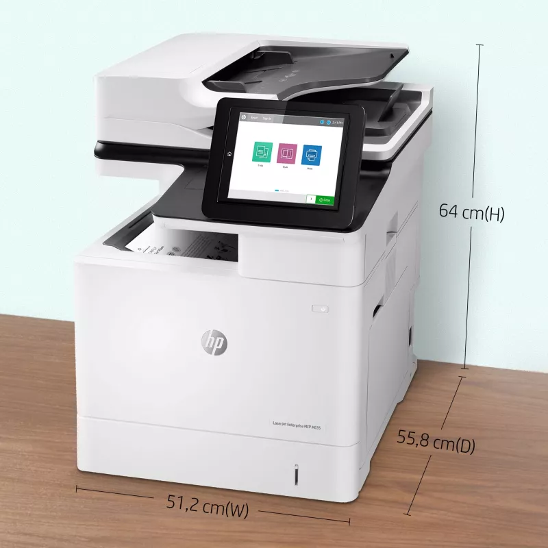 HP LaserJet Enterprise MFP M635h, Laser, Impressão mono, 1200 x 1200 DPI, Cópia mono, A4, Preto, Branco