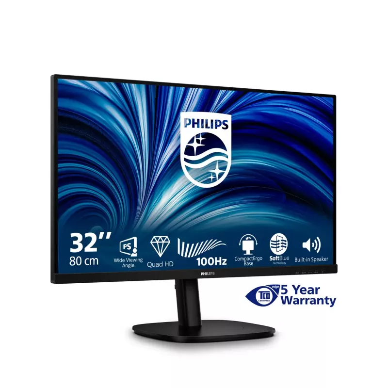 Monitor Philips 3000 series 32B2N3500/00 80 cm (31,5 polegadas) 2560 x 1440 píxeis Quad HD LCD preto