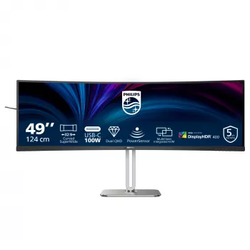 Monitor Philips 5000 series 49B2U5900C/00 124 cm (48,8 polegadas) 5120 x 1440 píxeis Dual QHD LCD preto