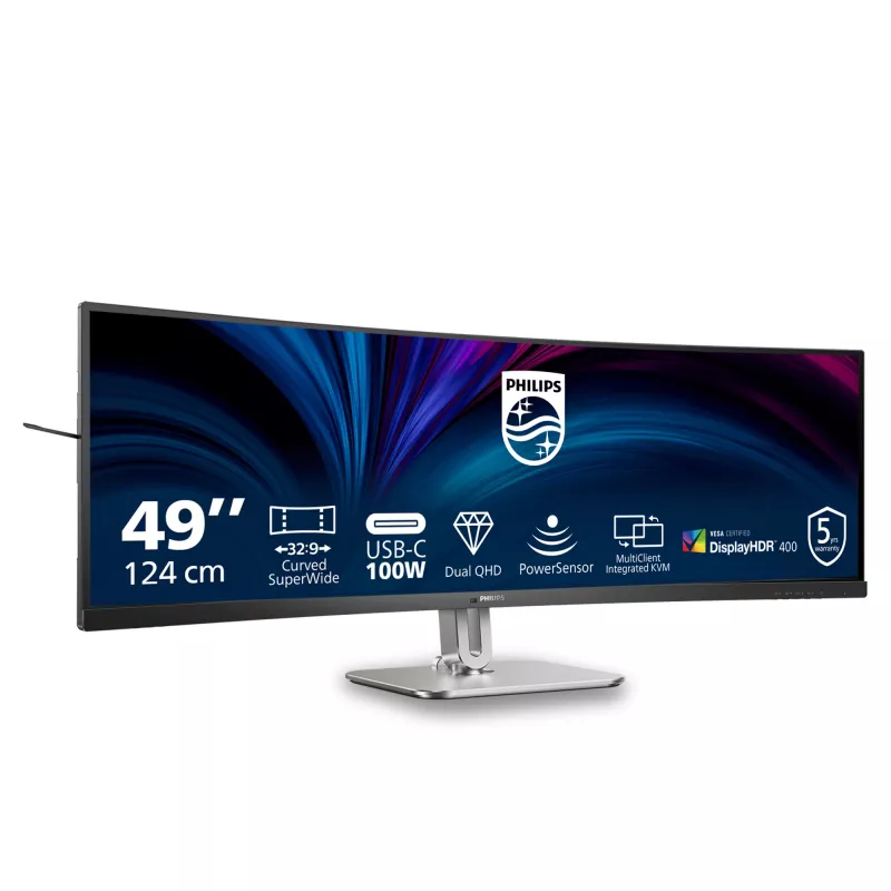 Monitor Philips 5000 series 49B2U5900C/00 124 cm (48,8 polegadas) 5120 x 1440 píxeis Dual QHD LCD preto