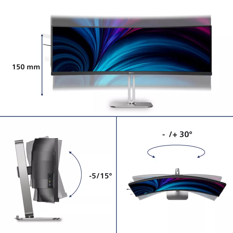Monitor Philips 5000 series 49B2U5900C/00 124 cm (48,8 polegadas) 5120 x 1440 píxeis Dual QHD LCD preto