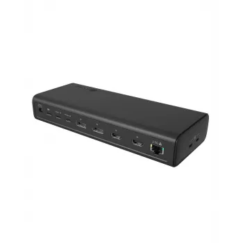 Docking station ICY BOX 17-em-1, seis saídas de vídeo, com fios, USB 3.2 Gen 2 (3.1 Gen 2) Type-C, 140 W, 3,5 mm, 10,100,1000,2500 Mbit/s, preto