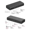 Estação de acoplamento ICY BOX IB-DK7401-CU31 USB-C 17 em 1, 6 saídas de vídeo, 8K, DisplayLink, USB 3.2 Gen 2, 140 W PD 3.1, 2,5 GbE, SD/microSD, preta