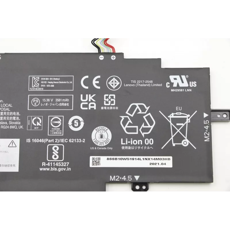 Bateria de iões de lítio interna para portátil Lenovo 57 Wh modelo 5B10W13976 para portáteis Lenovo compatíveis