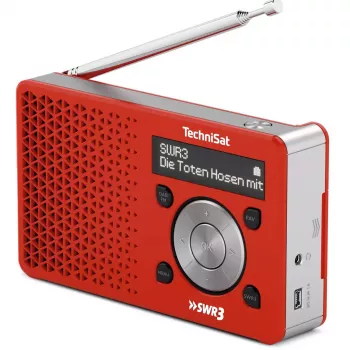 Rádio pessoal TechniSat DigitRadio 1 vermelho branco