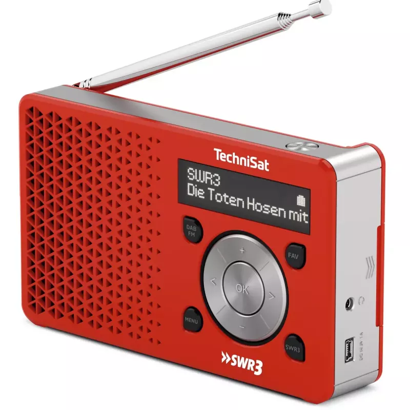 Rádio pessoal TechniSat DigitRadio 1 vermelho branco